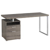 Monarch Specialties I 7145 Computer Desk, Home Office, Laptop, Left, Right Set-up, Storage Drawers, 60"l, Work, Metal, Laminate, Brown, Grey, Contemporary, Modern - - Mounts For Less