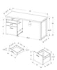 Monarch Specialties I 7145 Computer Desk, Home Office, Laptop, Left, Right Set-up, Storage Drawers, 60"l, Work, Metal, Laminate, Brown, Grey, Contemporary, Modern - - Mounts For Less