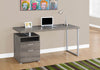 Monarch Specialties I 7145 Computer Desk, Home Office, Laptop, Left, Right Set-up, Storage Drawers, 60"l, Work, Metal, Laminate, Brown, Grey, Contemporary, Modern - - Mounts For Less
