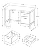 Monarch Specialties I 7150 Computer Desk, Home Office, Laptop, Left, Right Set-up, Storage Drawers, 48"l, Work, Metal, Laminate, Brown, Grey, Contemporary, Modern - - Mounts For Less