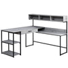 Monarch Specialties I 7160 Computer Desk, Home Office, Corner, Storage Drawers, L Shape, Work, Laptop, Metal, Laminate, Grey, Black, Contemporary, Modern - - Mounts For Less
