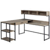 Monarch Specialties I 7161 Computer Desk, Home Office, Corner, Storage Drawers, L Shape, Work, Laptop, Metal, Laminate, Brown, Black, Contemporary, Modern - - Mounts For Less