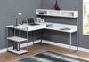 Monarch Specialties I 7162 Computer Desk, Home Office, Corner, Storage Drawers, L Shape, Work, Laptop, Metal, Laminate, White, Grey, Contemporary, Modern - - Mounts For Less