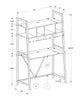Monarch Specialties I 7163 Computer Desk, Home Office, Laptop, Leaning, Storage Shelves, Work, Metal, Laminate, White, Contemporary, Modern - - Mounts For Less