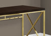 Monarch Specialties I 7201 Computer Desk, Home Office, Laptop, Work, Metal, Laminate, Brown, Gold, Contemporary, Modern - - Mounts For Less