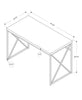 Monarch Specialties I 7204 Computer Desk, Home Office, Laptop, Work, Metal, Laminate, Brown, Chrome, Contemporary, Modern - - Mounts For Less
