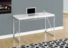 Monarch Specialties I 7205 Computer Desk, Home Office, Laptop, Work, Metal, Laminate, Glossy White, Chrome, Contemporary, Modern - - Mounts For Less