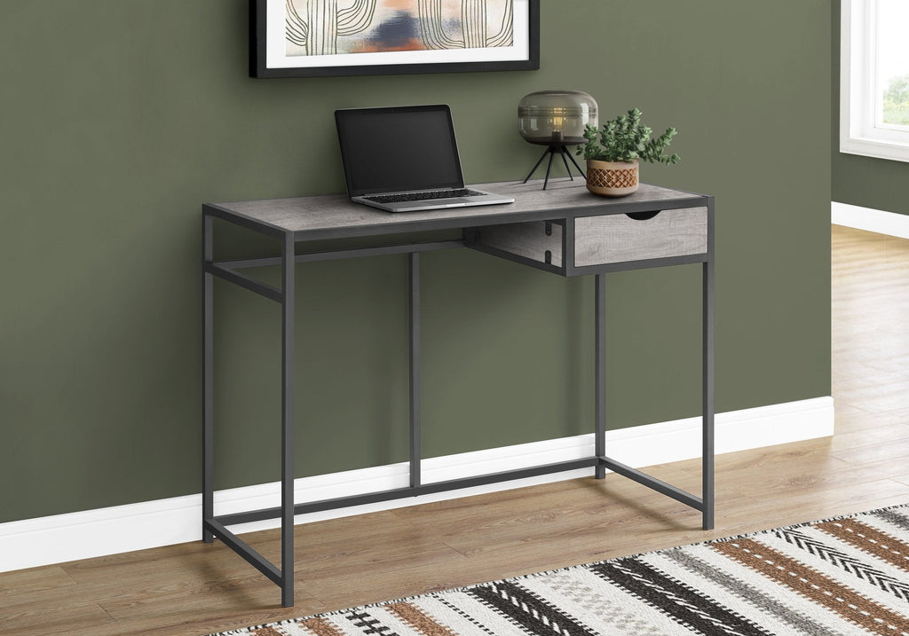 Monarch Specialties I 7217 Computer Desk, Home Office, Laptop, Storage Drawer, 42"l, Work, Metal, Laminate, Grey, Contemporary, Modern - - Mounts For Less