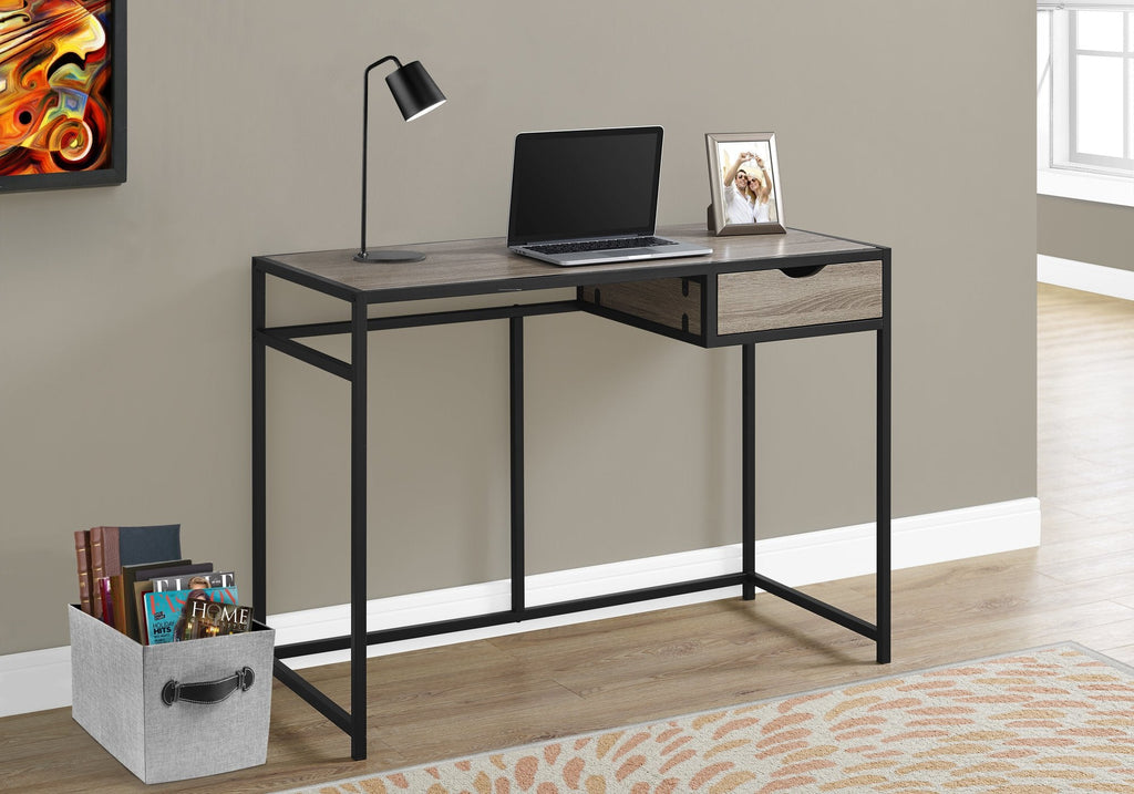 Monarch Specialties I 7221 Computer Desk, Home Office, Laptop, Storage Drawer, 42"l, Work, Metal, Laminate, Brown, Black, Contemporary, Modern - - Mounts For Less