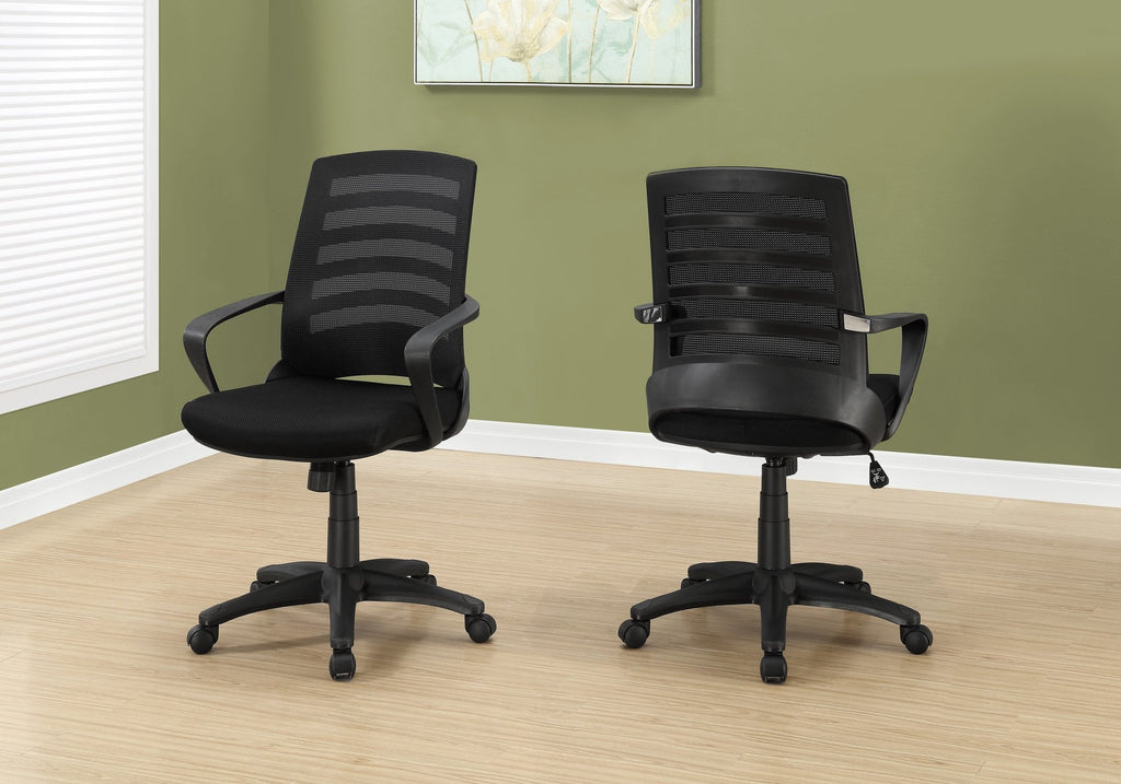 Monarch Specialties I 7224 Office Chair, Adjustable Height, Swivel, Ergonomic, Armrests, Computer Desk, Work, Metal, Mesh, Black, Contemporary, Modern - - Mounts For Less
