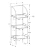 Monarch Specialties I 7228 Bookshelf, Bookcase, Etagere, Corner, 3 Tier, 48"h, Office, Bedroom, Metal, Laminate, Brown, Black, Contemporary, Modern - - Mounts For Less