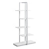 Monarch Specialties I 7233 Bookshelf, Bookcase, Etagere, 5 Tier, 60"h, Office, Bedroom, Metal, Laminate, White, Grey, Contemporary, Modern - - Mounts For Less