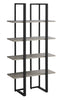 Monarch Specialties I 7237 Bookshelf, Bookcase, Etagere, 4 Tier, 60"h, Office, Bedroom, Metal, Laminate, Brown, Black, Contemporary, Modern - - Mounts For Less