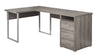 Monarch Specialties I 7255 Computer Desk, Home Office, Corner, Left, Right Set-up, Storage Drawers, 80"l, L Shape, Work, Laptop, Metal, Laminate, Brown, Grey, Contemporary, Modern - - Mounts For Less