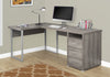 Monarch Specialties I 7255 Computer Desk, Home Office, Corner, Left, Right Set-up, Storage Drawers, 80"l, L Shape, Work, Laptop, Metal, Laminate, Brown, Grey, Contemporary, Modern - - Mounts For Less