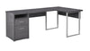 Monarch Specialties I 7257 Computer Desk, Home Office, Corner, Left, Right Set-up, Storage Drawers, 80"l, L Shape, Work, Laptop, Metal, Laminate, Grey, Contemporary, Modern - - Mounts For Less