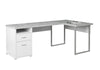 Monarch Specialties I 7258 Computer Desk, Home Office, Corner, Left, Right Set-up, Storage Drawers, 80"l, L Shape, Work, Laptop, Metal, Laminate, Grey, Contemporary, Modern - - Mounts For Less
