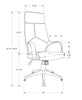 Monarch Specialties I 7270 Office Chair, Adjustable Height, Swivel, Ergonomic, Armrests, Computer Desk, Work, Metal, Fabric, White, Grey, Contemporary, Modern - - Mounts For Less