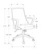 Monarch Specialties I 7294 Office Chair, Adjustable Height, Swivel, Ergonomic, Armrests, Computer Desk, Work, Metal, Mesh, White, Grey, Contemporary, Modern - - Mounts For Less