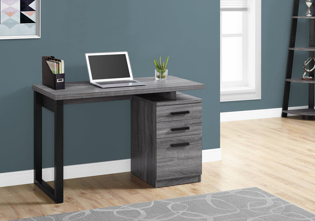 Monarch Specialties I 7295 Computer Desk, Home Office, Laptop, Left, Right Set-up, Storage Drawers, 48"l, Work, Laminate, Grey, Black, Contemporary, Modern - - Mounts For Less