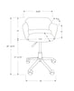 Monarch Specialties I 7299 Office Chair, Adjustable Height, Swivel, Ergonomic, Armrests, Computer Desk, Work, Metal, Pu Leather Look, White, Chrome, Contemporary, Modern - - Mounts For Less