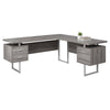 Monarch Specialties I 7304 Computer Desk, Home Office, Corner, Left, Right Set-up, Storage Drawers, 70"l, L Shape, Work, Laptop, Metal, Laminate, Brown, Grey, Contemporary, Modern - - Mounts For Less