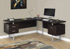 Monarch Specialties I 7305 Computer Desk, Home Office, Corner, Left, Right Set-up, Storage Drawers, 70"l, L Shape, Work, Laptop, Metal, Laminate, Brown, Grey, Contemporary, Modern - - Mounts For Less
