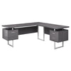 Monarch Specialties I 7306 Computer Desk, Home Office, Corner, Left, Right Set-up, Storage Drawers, 70"l, L Shape, Work, Laptop, Metal, Laminate, Grey, Contemporary, Modern - - Mounts For Less
