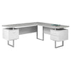 Monarch Specialties I 7307 Computer Desk, Home Office, Corner, Left, Right Set-up, Storage Drawers, 70"l, L Shape, Work, Laptop, Metal, Laminate, Grey, White, Contemporary, Modern - - Mounts For Less