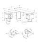 Monarch Specialties I 7307 Computer Desk, Home Office, Corner, Left, Right Set-up, Storage Drawers, 70"l, L Shape, Work, Laptop, Metal, Laminate, Grey, White, Contemporary, Modern - - Mounts For Less