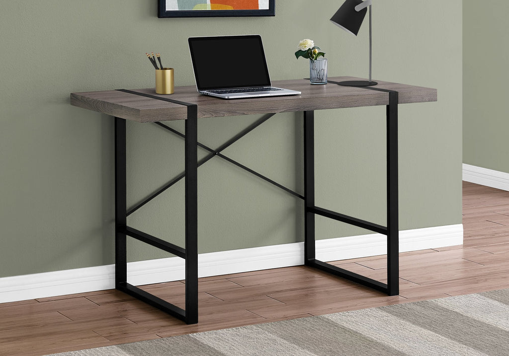 Monarch Specialties I 7310 Computer Desk, Home Office, Laptop, 48"l, Work, Metal, Laminate, Brown, Black, Contemporary, Modern - - Mounts For Less