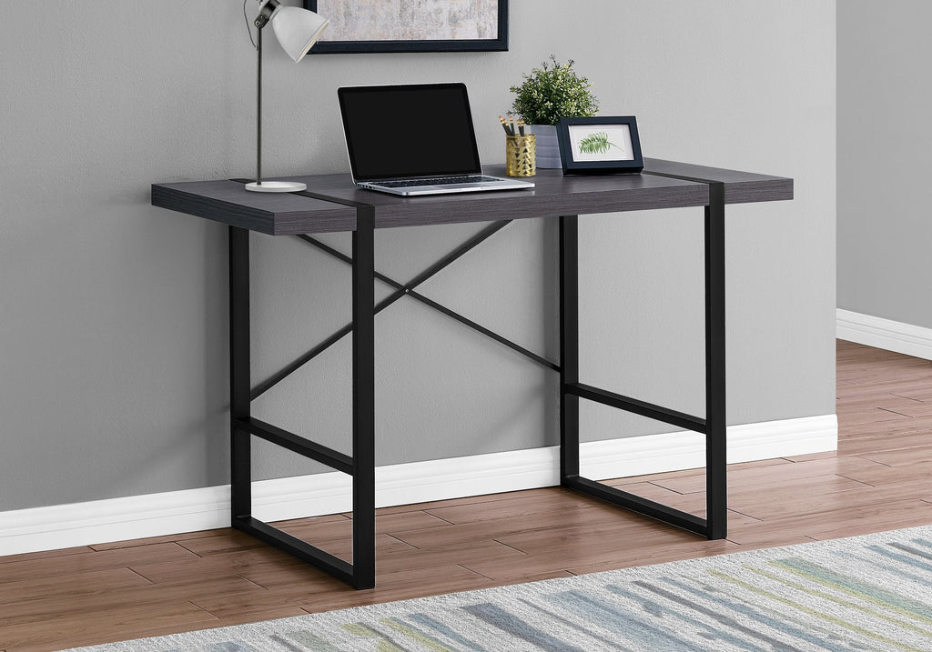 Monarch Specialties I 7312 Computer Desk, Home Office, Laptop, 48"l, Work, Metal, Laminate, Grey, Black, Contemporary, Modern - - Mounts For Less