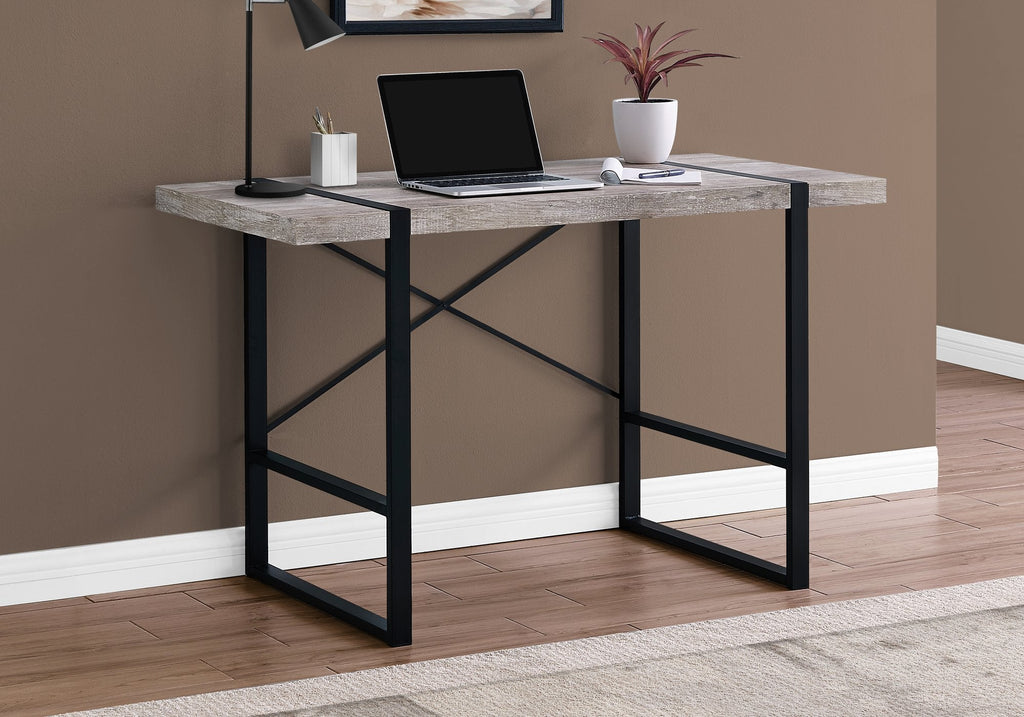 Monarch Specialties I 7315 Computer Desk, Home Office, Laptop, 48"l, Work, Metal, Laminate, Beige, Black, Contemporary, Modern - - Mounts For Less