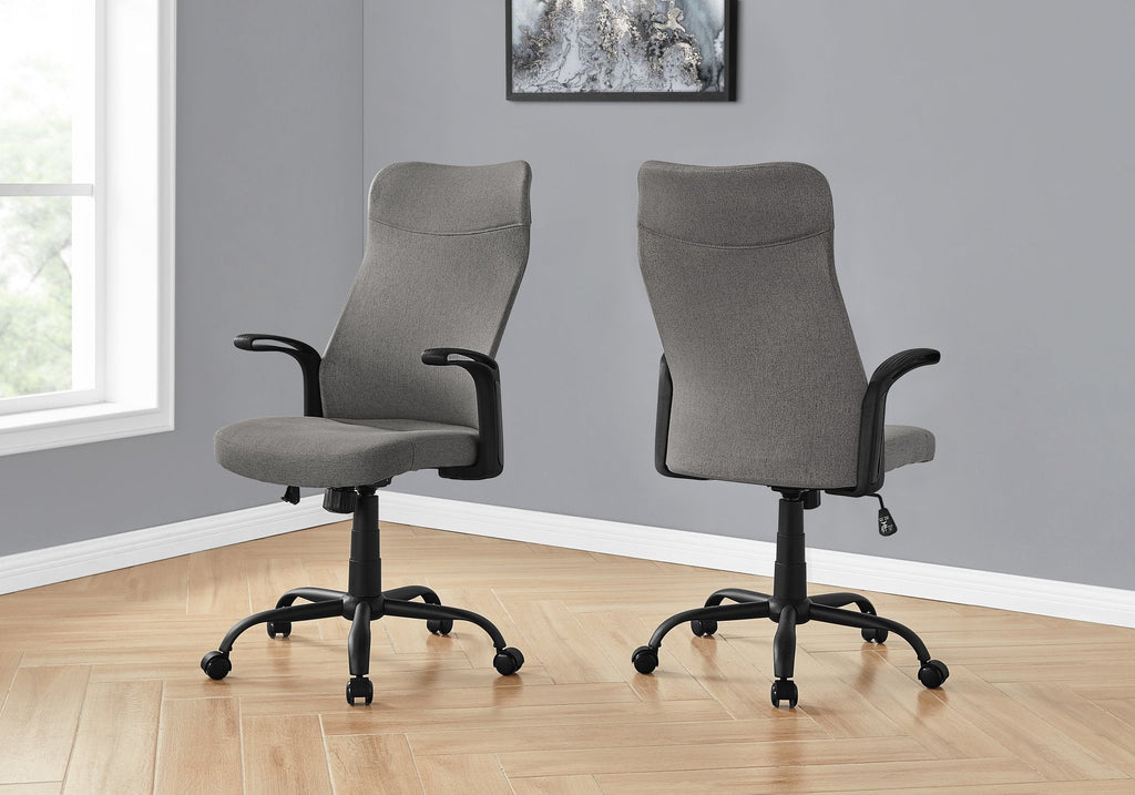 Monarch Specialties I 7325 Office Chair, Adjustable Height, Swivel, Ergonomic, Armrests, Computer Desk, Work, Metal, Mesh, Grey, Black, Contemporary, Modern - - Mounts For Less