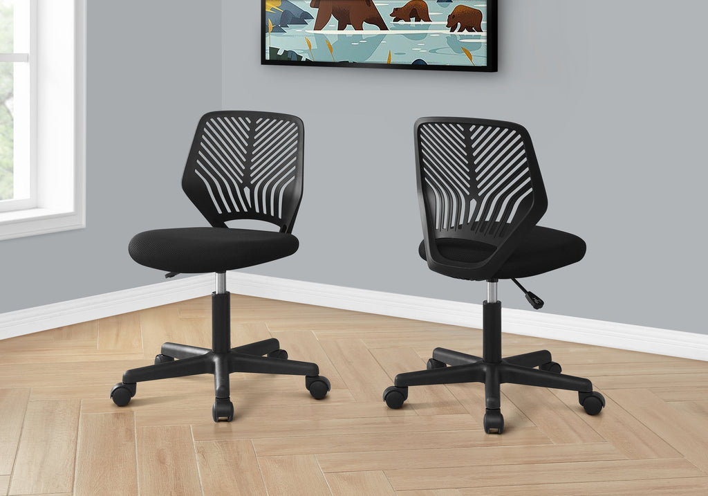 Monarch Specialties I 7336 Office Chair, Adjustable Height, Swivel, Ergonomic, Computer Desk, Work, Juvenile, Metal, Fabric, Black, Contemporary, Modern - - Mounts For Less
