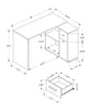 Monarch Specialties I 7349 Computer Desk, Home Office, Corner, Storage Drawers, 46"l, L Shape, Work, Laptop, Laminate, Brown, Contemporary, Modern - - Mounts For Less