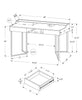 Monarch Specialties I 7361 Computer Desk, Home Office, Laptop, Storage Drawers, 48"l, Work, Metal, Laminate, White, Grey, Contemporary, Modern - - Mounts For Less
