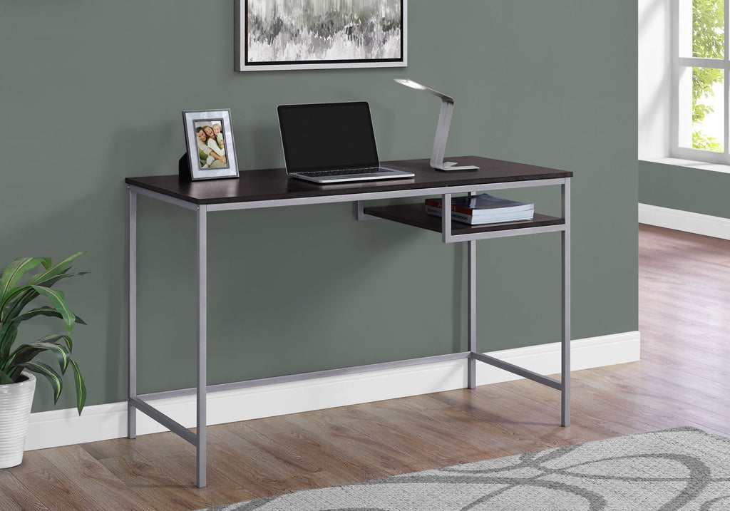 Monarch Specialties I 7369 Computer Desk, Home Office, Laptop, 48"l, Work, Metal, Laminate, Brown, Grey, Contemporary, Modern - - Mounts For Less