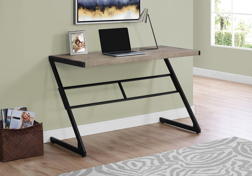 Monarch Specialties I 7373 Computer Desk, Home Office, Laptop, 48"l, Work, Metal, Laminate, Brown, Black, Contemporary, Modern - - Mounts For Less