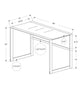 Monarch Specialties I 7380 Computer Desk, Home Office, Laptop, 48"l, Work, Metal, Tempered Glass, Grey, Contemporary, Modern - - Mounts For Less