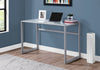 Monarch Specialties I 7380 Computer Desk, Home Office, Laptop, 48"l, Work, Metal, Tempered Glass, Grey, Contemporary, Modern - - Mounts For Less