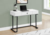 Monarch Specialties I 7385 Computer Desk, Home Office, Laptop, Storage Drawers, 42"l, Work, Metal, Laminate, Glossy White, Black, Contemporary, Modern - - Mounts For Less