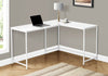 Monarch Specialties I 7395 Computer Desk, Home Office, Corner, 58"l, L Shape, Work, Laptop, Metal, Laminate, White, Contemporary, Modern - - Mounts For Less