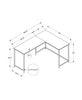 Monarch Specialties I 7397 Computer Desk, Home Office, Corner, 58"l, L Shape, Work, Laptop, Metal, Laminate, Natural, White, Contemporary, Modern - - Mounts For Less