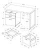Monarch Specialties I 7410 Computer Desk, Home Office, Laptop, Left, Right Set-up, Storage Drawers, 48"l, Work, Metal, Laminate, Beige, Black, Contemporary, Modern - - Mounts For Less