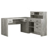 Monarch Specialties I 7428 Computer Desk, Home Office, Corner, Left, Right Set-up, Storage Drawers, L Shape, Work, Laptop, Laminate, Grey, Contemporary, Modern - - Mounts For Less