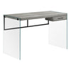 Monarch Specialties I 7445 Computer Desk, Home Office, Laptop, Storage Drawers, 48"l, Work, Tempered Glass, Laminate, Grey, Clear, Contemporary, Modern - - Mounts For Less