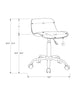 Monarch Specialties I 7465 Office Chair, Adjustable Height, Swivel, Ergonomic, Computer Desk, Work, Juvenile, Metal, Pu Leather Look, Grey, Contemporary, Modern - - Mounts For Less