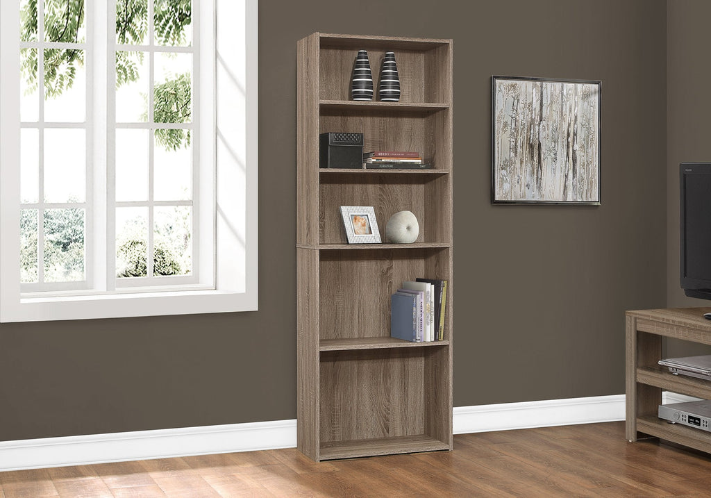 Monarch Specialties I 7468 Bookshelf, Bookcase, 6 Tier, 72"h, Office, Bedroom, Laminate, Brown, Transitional - - Mounts For Less