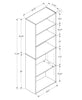 Monarch Specialties I 7469 Bookshelf, Bookcase, 6 Tier, 72"h, Office, Bedroom, Laminate, Grey, Transitional - - Mounts For Less